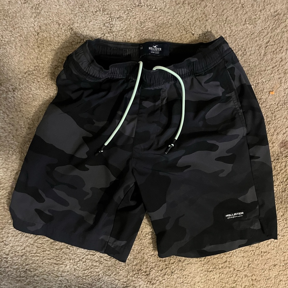 Hollister Black Camo Swim Shorts